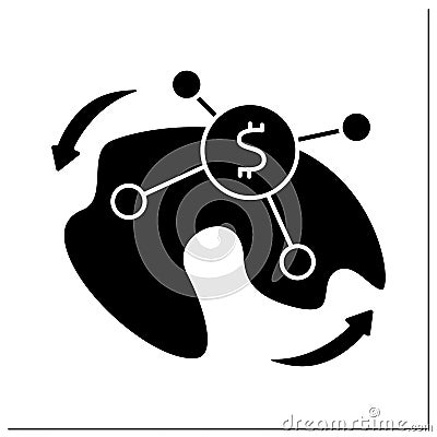 Income redistribution glyph icon Vector Illustration