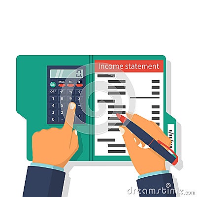 Income statement. Accounting finance Vector Illustration