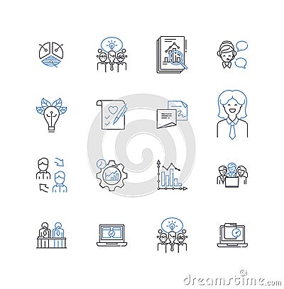 Income surpluses line icons collection. Prosperity, Abundance, Windfall, Bonanza, Surplus, Excess, Overflow vector and Vector Illustration