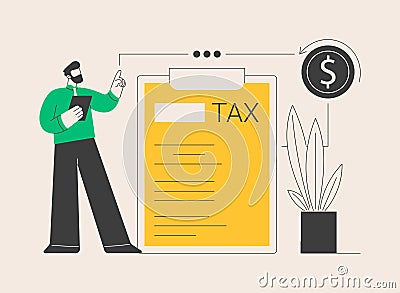 Income tax and benefit return abstract concept vector illustration. Vector Illustration
