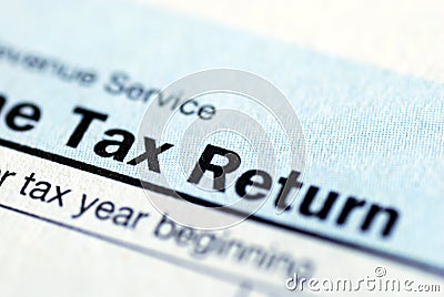 Income tax return Stock Photo