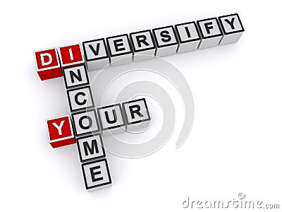 Income your diversify word block Stock Photo