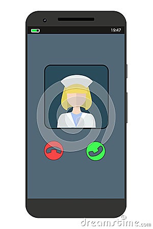 Incoming call on the phone Cartoon Illustration