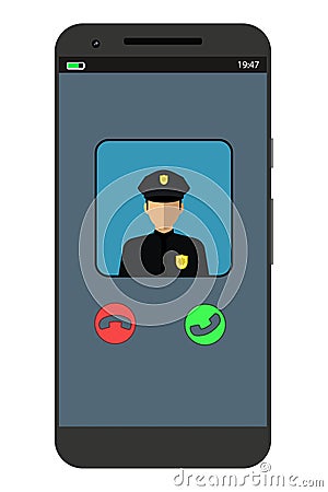 Incoming call on the phone Cartoon Illustration