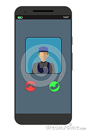 Incoming call on the phone Cartoon Illustration