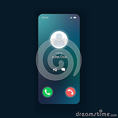 Incoming call smartphone interface vector template Vector Illustration