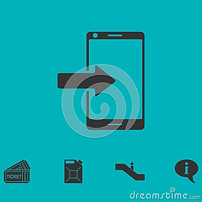 Incoming calls icon flat Vector Illustration