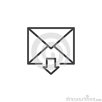 Incoming mail line icon Vector Illustration