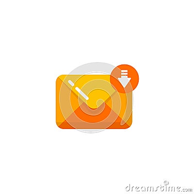 incoming message envelope icon design. email received icon design Vector Illustration