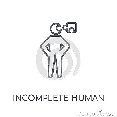 incomplete human linear icon. Modern outline incomplete human lo Vector Illustration