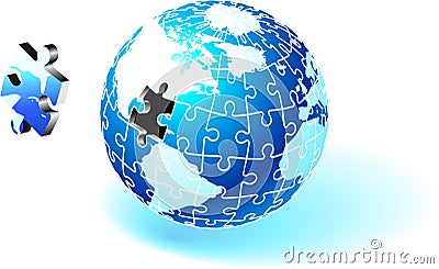 Incomplete Puzzle Planet Stock Photo