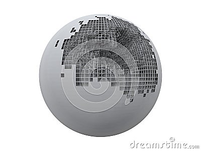 Incomplete sphere Stock Photo