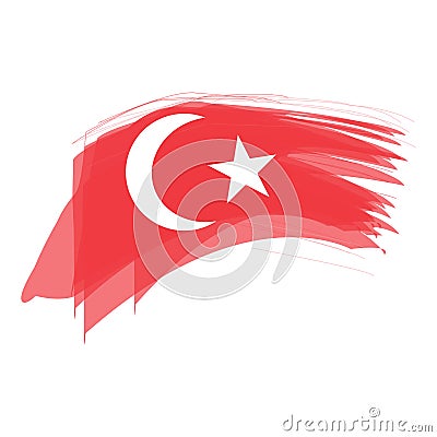 Flat turkish reddish flag Stock Photo