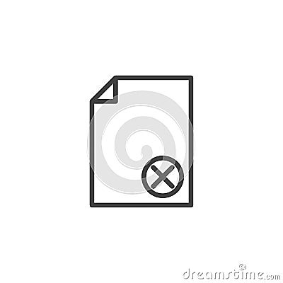 Incorrect file type line icon Vector Illustration