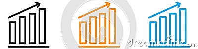 Increase chart vector logo set collection for web app ui Vector Illustration