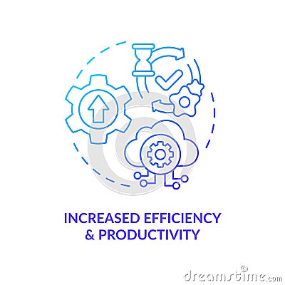 Increase efficiency blue gradient concept icon Vector Illustration