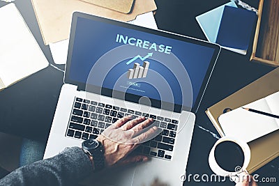 Increase Growth Rise Elevation Enlarge Expansion Concept Stock Photo