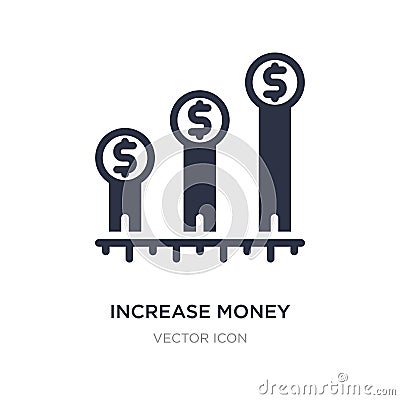 increase money icon on white background. Simple element illustration from Business and finance concept Vector Illustration