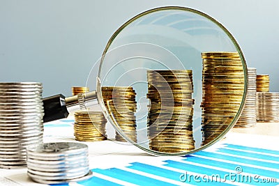 Increase profit. Checking finances. Financial audit. Stock Photo