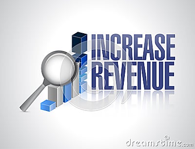 Increase revenue business sign illustration Cartoon Illustration