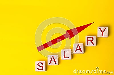 Increase of salary, wage rates. promotion, career growth. raising the standard of living. Stock Photo