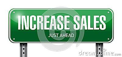 increase sales post sign concept Cartoon Illustration