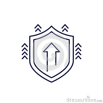 increase security line icon, vector Vector Illustration