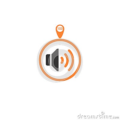 Increase volume speaker icon suitable for media player, mobile application, website template or element, vector illustration Vector Illustration