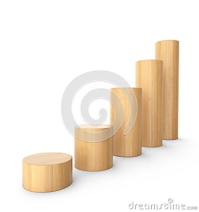 Increase wood brick chart round 2 Stock Photo