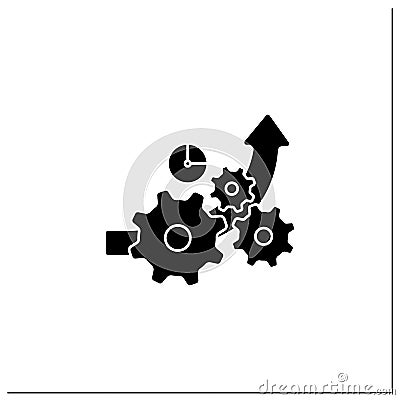 Increased efficiency glyph icon Vector Illustration