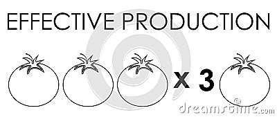 Increased plant productivity. Efficient agriculture, green technology. Isolated vector on white background Vector Illustration