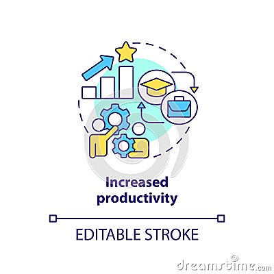 Increased productivity concept icon Vector Illustration