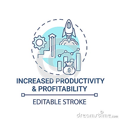 Increased productivity and profitability concept icon Vector Illustration