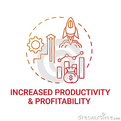 Increased productivity and profitability concept icon Vector Illustration