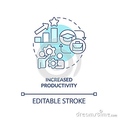 Increased productivity turquoise concept icon Vector Illustration