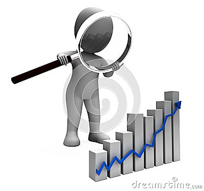 Increasing Graph Character Shows Profit Income Rising Stock Photo