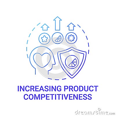 Increasing product competitiveness concept icon Vector Illustration