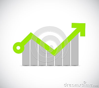 increasing profits business graph illustration Cartoon Illustration