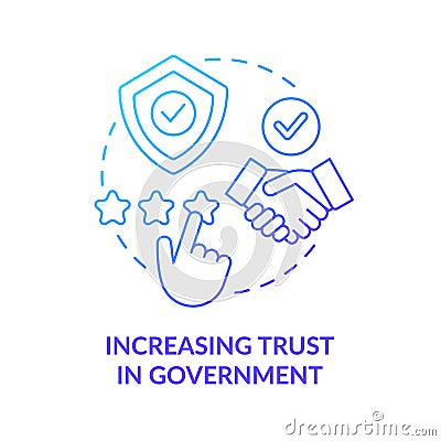 Increasing trust in government blue gradient concept icon Vector Illustration