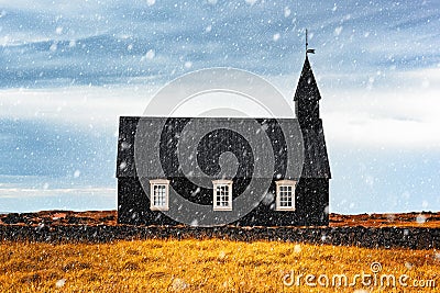 Black church of Budir Stock Photo