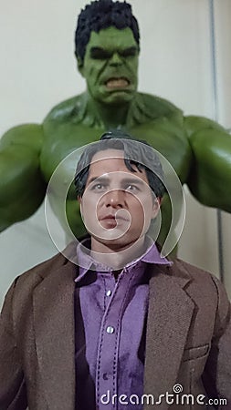 The incredible Hulk and Bruce Banner Editorial Stock Photo