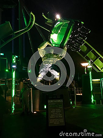 The Incredible Hulk Coaster Editorial Stock Photo