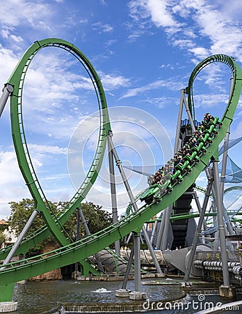 The Incredible Hulk Coaster Editorial Stock Photo