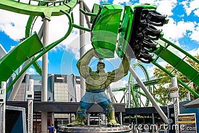 The Incredible Hulk Coaster at Universals Islands of Adventure 83. Editorial Stock Photo