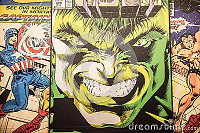 The Incredible Hulk, original comic book cover Editorial Stock Photo