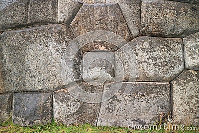 Incredible Inca Stonework of Sacsayhuaman Citadel Stone Wall, UNESCO World Heritage Site in Cusco, Peru Stock Photo