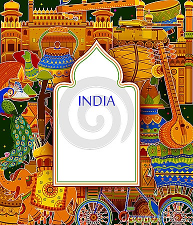 Incredible India background depicting Indian colorful culture and religion Stock Photo