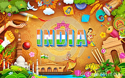 Incredible India background Vector Illustration