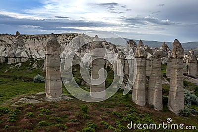 The incredible landscape in Love Valley near Goreme in the Cappadocia region of Turkey Stock Photo