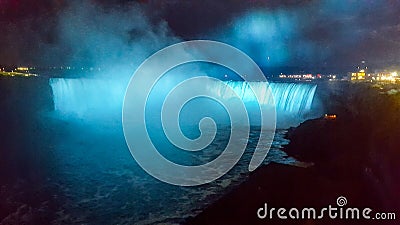 Waterfalls Landscapes Niagara Falls by Night , Toronto Stock Photo